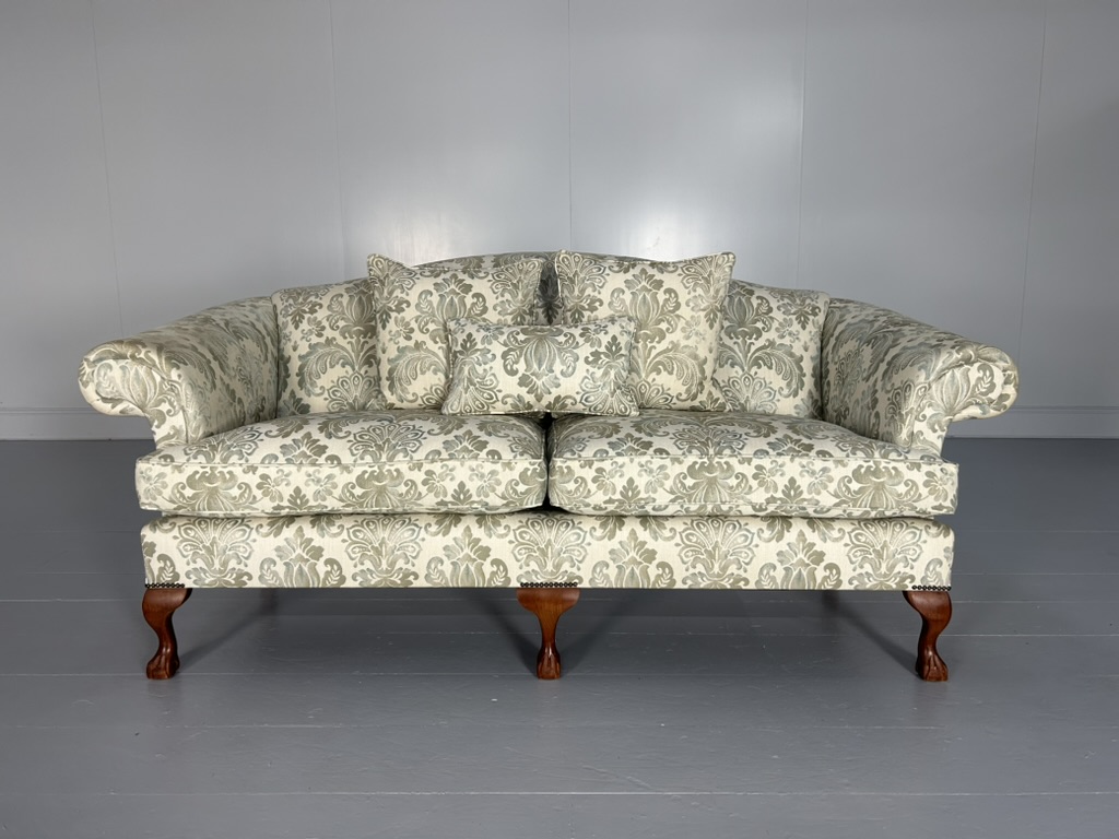 Wesley Barrell "Marlborough" 2.5-Seat Sofa - In Blue Grey Damask Fabric