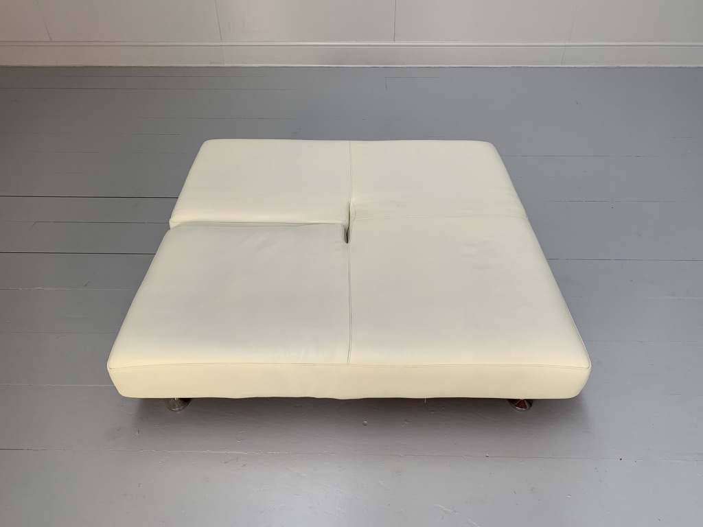 Edra "Damier" Multifunction Sofa Chaise - In White Leather - Image 10