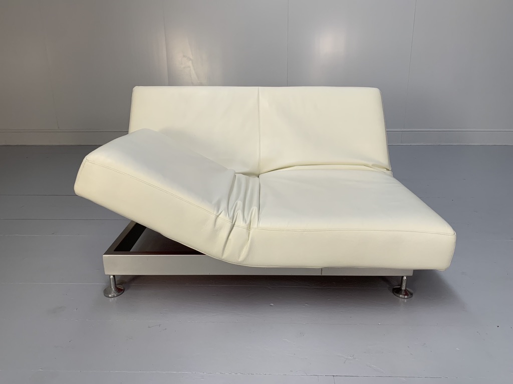 Edra "Damier" Multifunction Sofa Chaise - In White Leather - Image 4