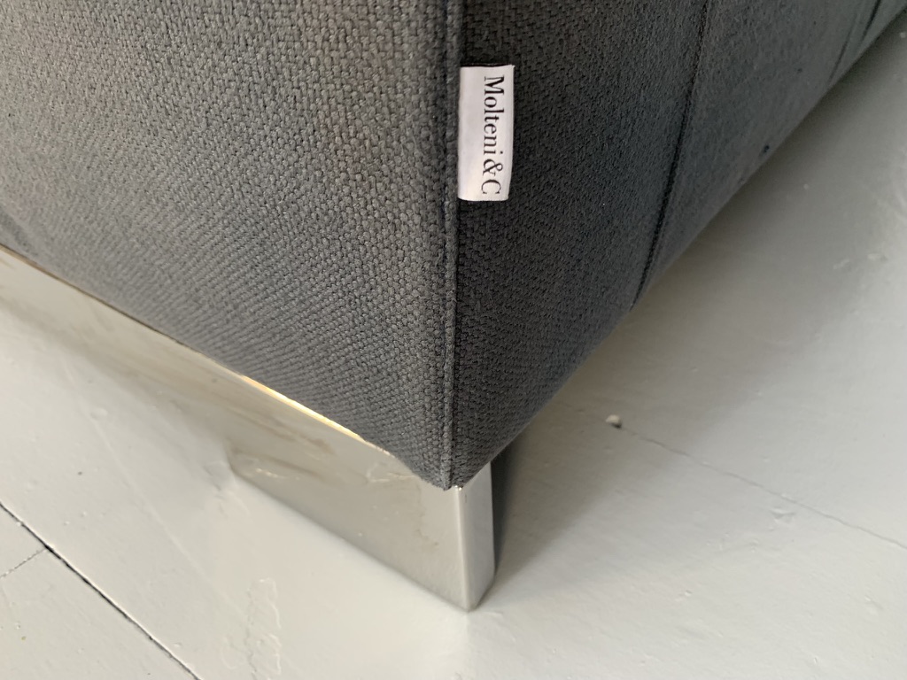 Molteni & C "Reversi" 2.5-Seat Sofa - In Blue Woven Linen - Image 13