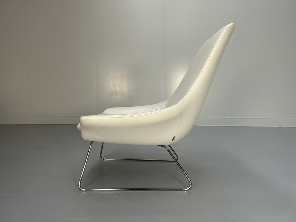 Walter Knoll "Flow" Armchair - In White Leather - Image 6