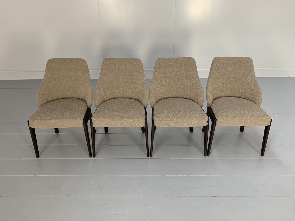 4 Molteni & C "Chelsea" Dining Chairs in Taupe "Boucle" Wool - Image 4