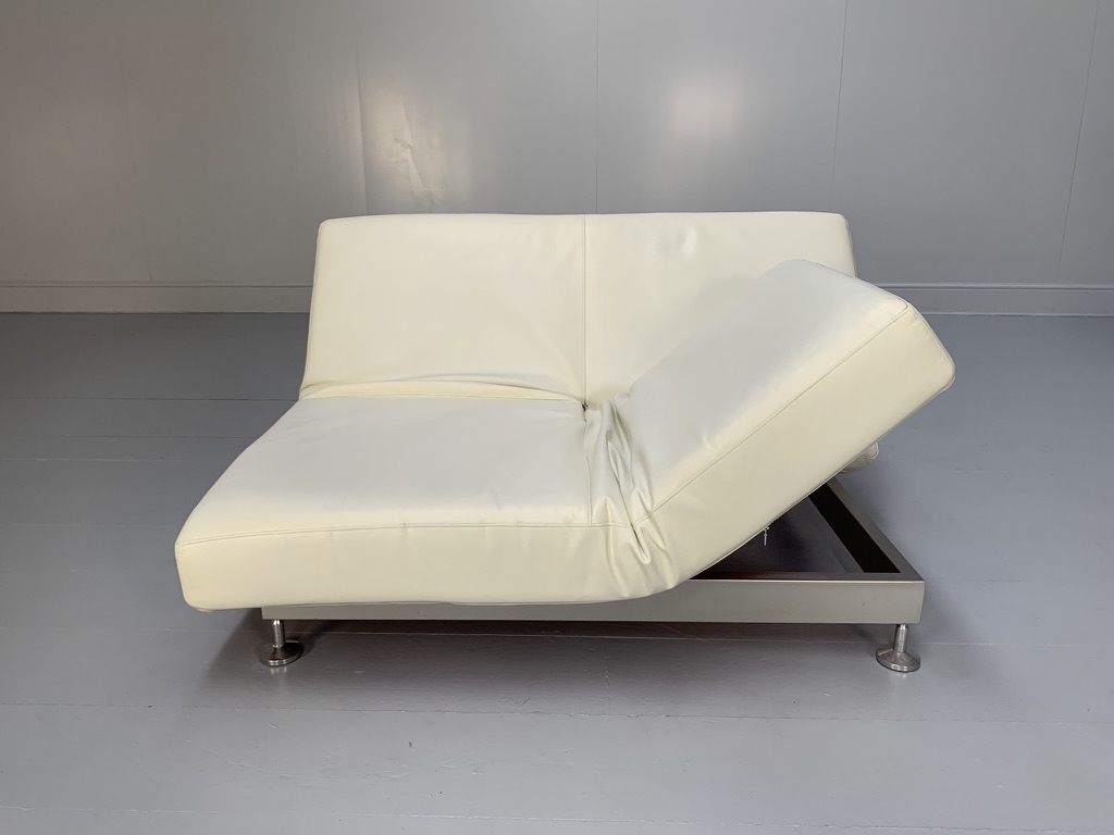 Edra "Damier" Multifunction Sofa Chaise - In White Leather - Image 5
