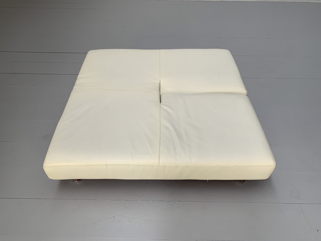 Edra "Damier" Multifunction Sofa Chaise - In White Leather - Image 12