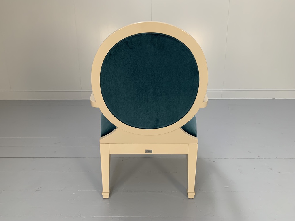 Fendi Casa Occasional/Bedroom Armchair - In Blue Velvet - Image 4