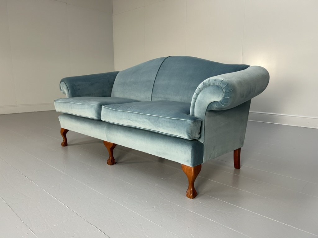 Wesley Barrell "Marlborough" 3-Seat Sofa - In Pale Blue Velvet