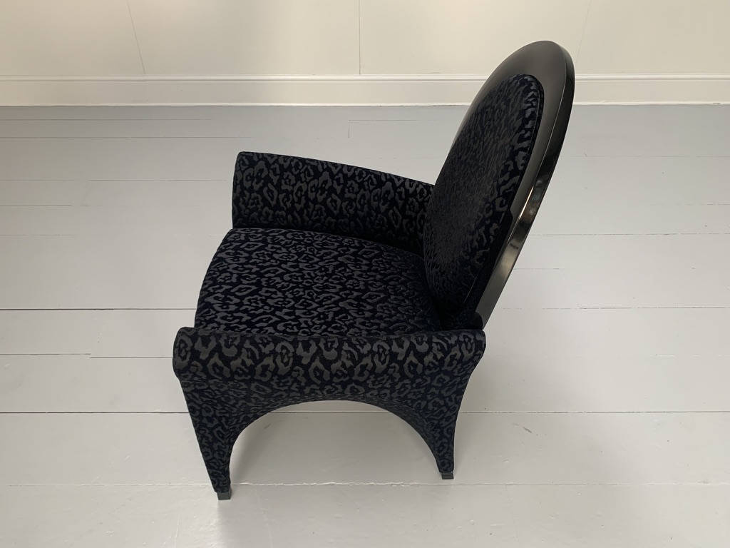 Fendi Casa Armchair - In Black Dark Grey Motif Fabric - Image 9