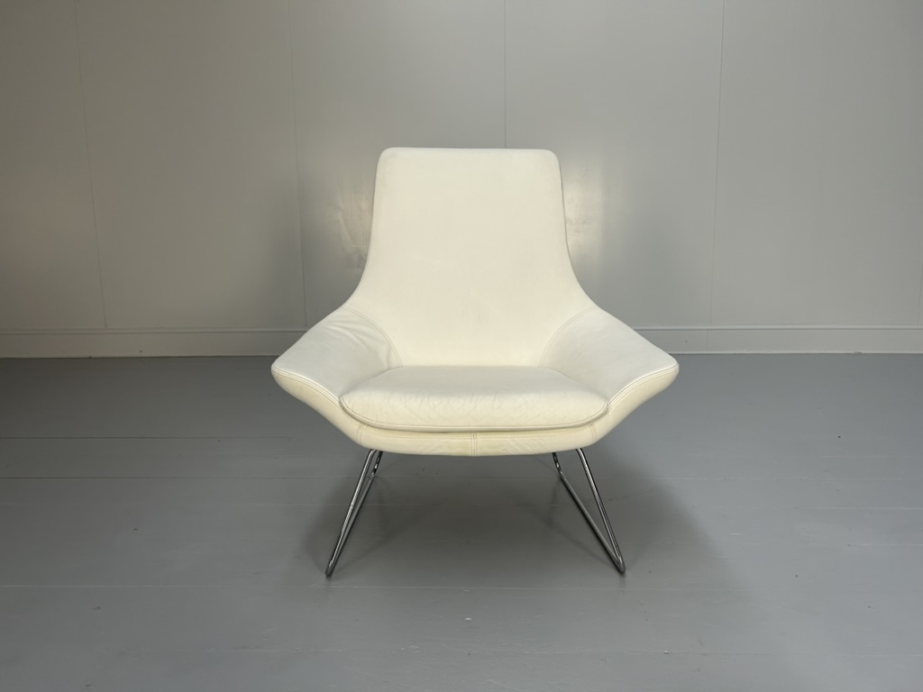 Walter Knoll "Flow" Armchair - In White Leather - Image 3