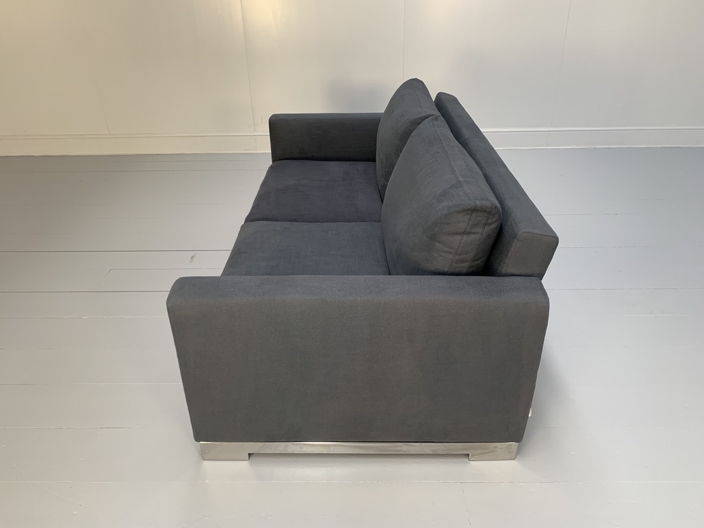 Molteni & C "Reversi" 2.5-Seat Sofa - In Blue Woven Linen - Image 10