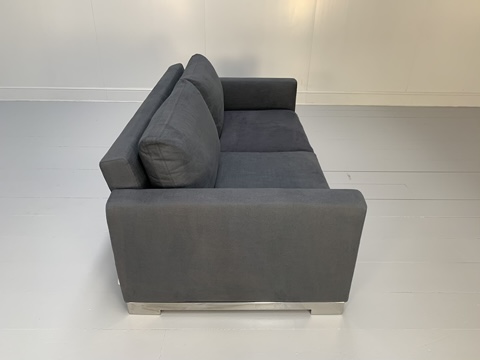 Molteni & C "Reversi" 2.5-Seat Sofa - In Blue Woven Linen - Image 9