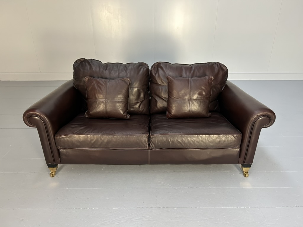 Duresta "New Plantation" 2.5-Seat Sofa - In Dark Brown Leather - Image 7