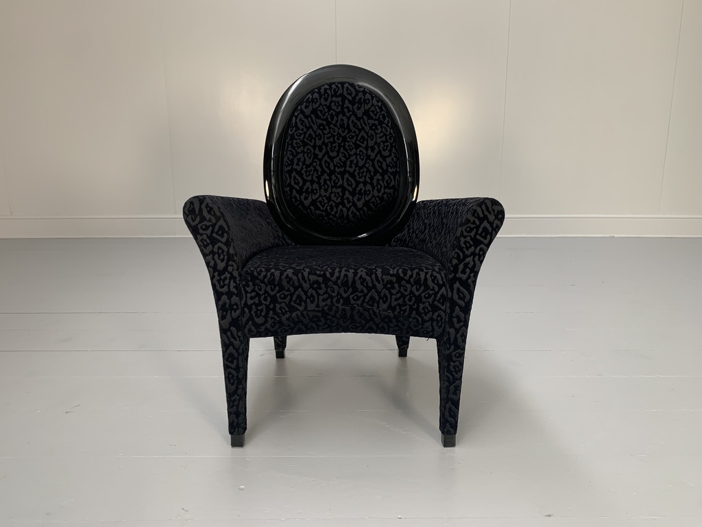 Fendi Casa Armchair - In Black Dark Grey Motif Fabric
