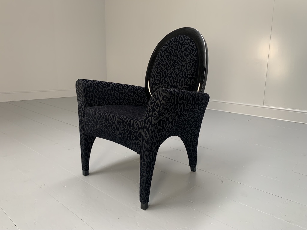Fendi Casa Armchair - In Black Dark Grey Motif Fabric - Image 6