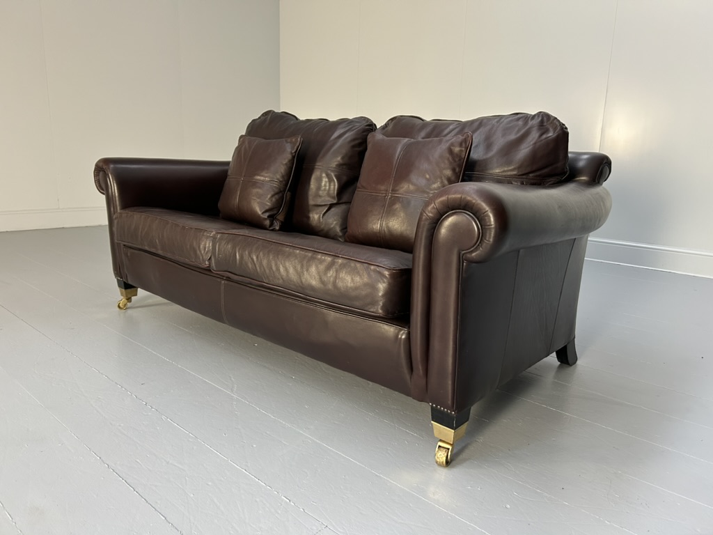 Duresta "New Plantation" 2.5-Seat Sofa - In Dark Brown Leather