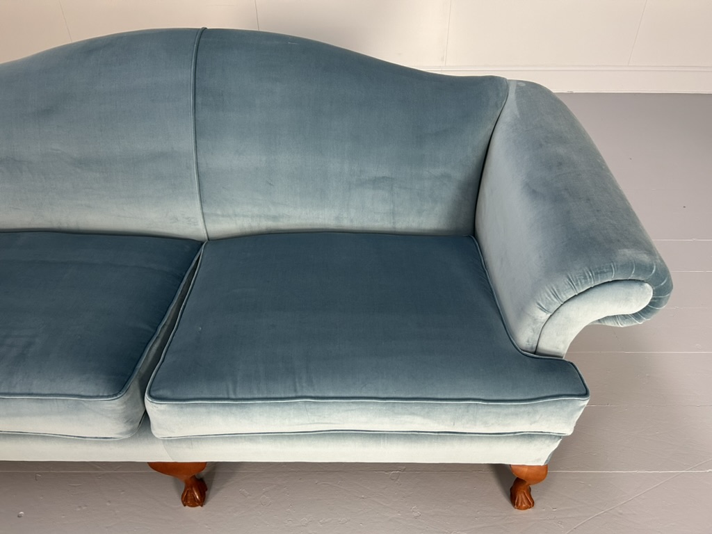 Wesley Barrell "Marlborough" 3-Seat Sofa - In Pale Blue Velvet - Image 11
