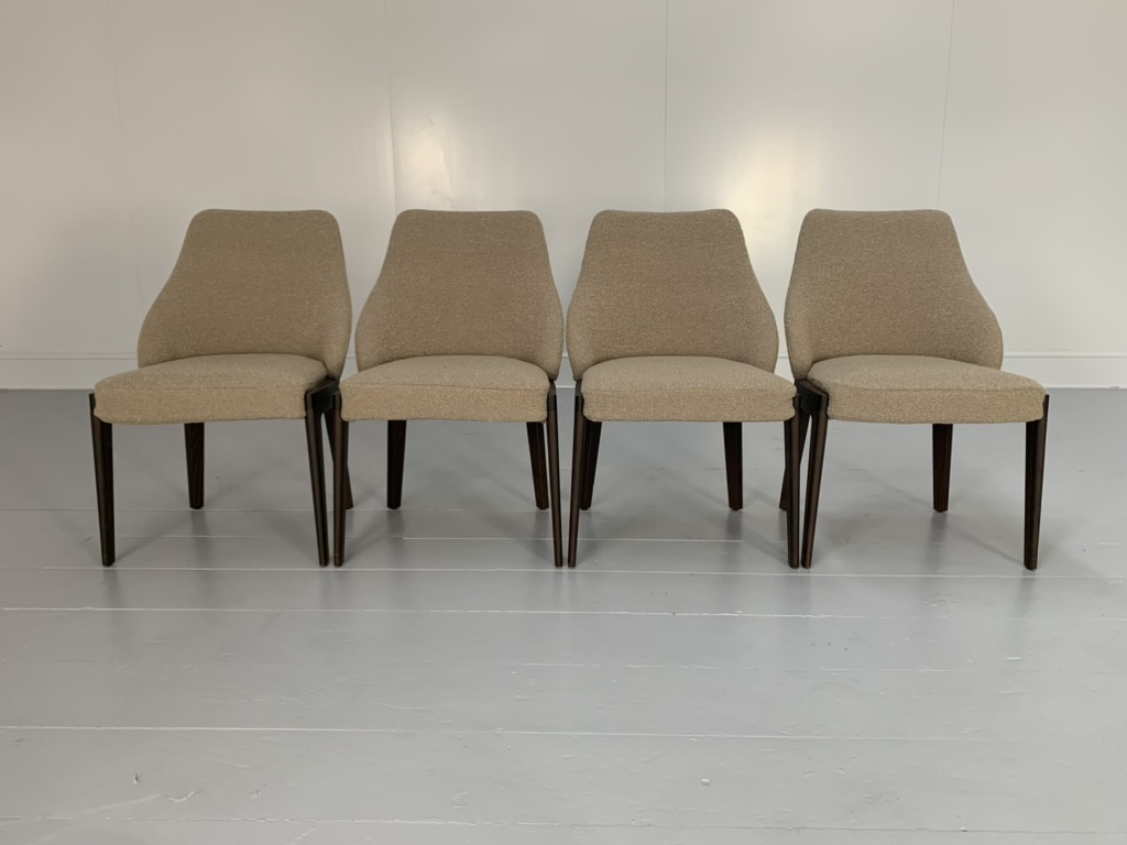 4 Molteni & C "Chelsea" Dining Chairs in Taupe "Boucle" Wool