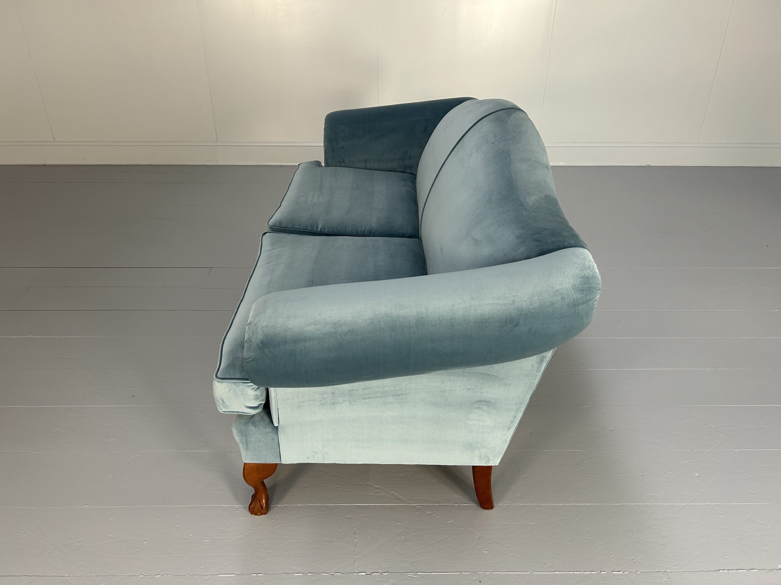 Wesley Barrell "Marlborough" 3-Seat Sofa - In Pale Blue Velvet - Image 9