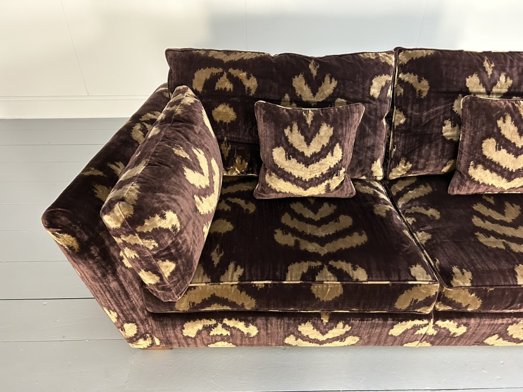 Duresta "Mandalay" Sofa & 2 Armchair Suite - In Aubergine & Gold Velvet - Image 10