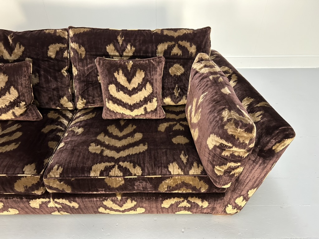 Duresta "Mandalay" Sofa & 2 Armchair Suite - In Aubergine & Gold Velvet - Image 11
