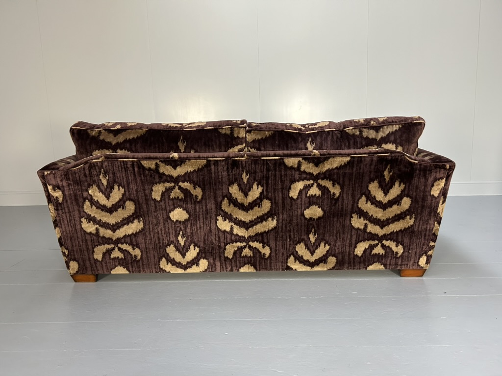 Duresta "Mandalay" Sofa & 2 Armchair Suite - In Aubergine & Gold Velvet - Image 6