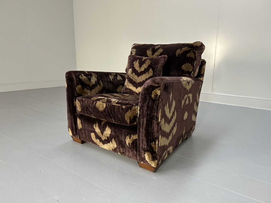 Duresta "Mandalay" Sofa & 2 Armchair Suite - In Aubergine & Gold Velvet - Image 15
