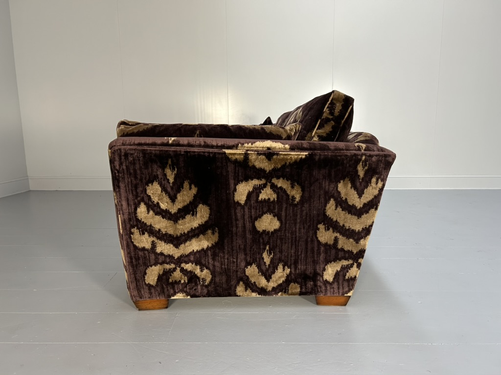 Duresta "Mandalay" Sofa & 2 Armchair Suite - In Aubergine & Gold Velvet - Image 7