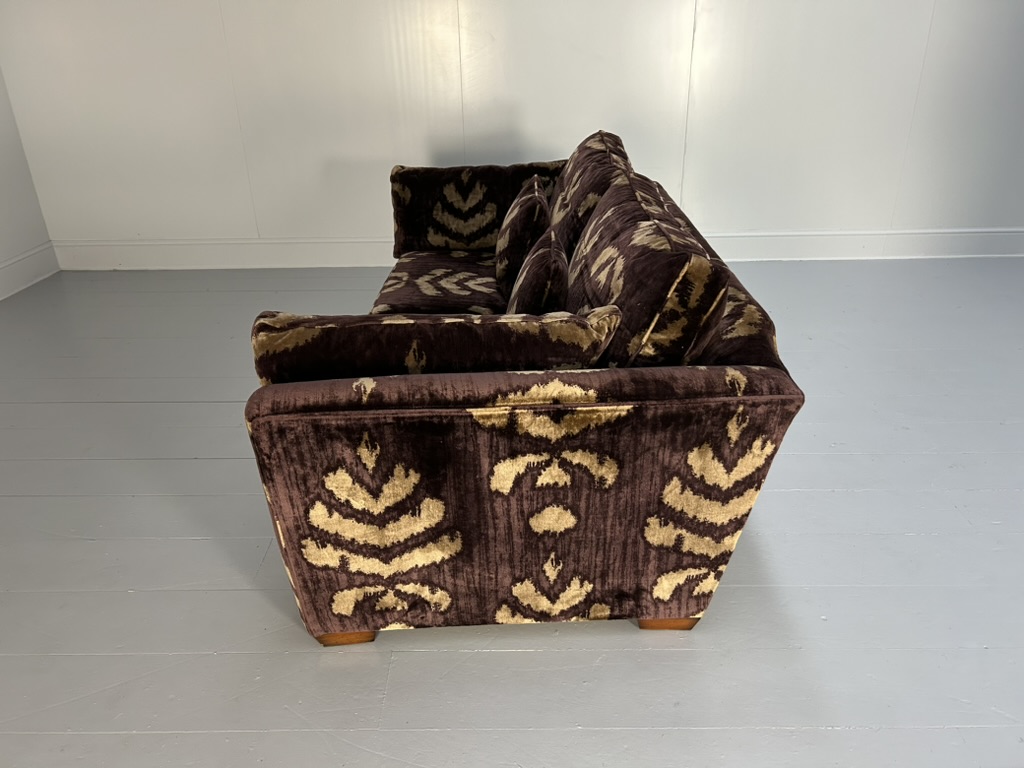 Duresta "Mandalay" Sofa & 2 Armchair Suite - In Aubergine & Gold Velvet - Image 9