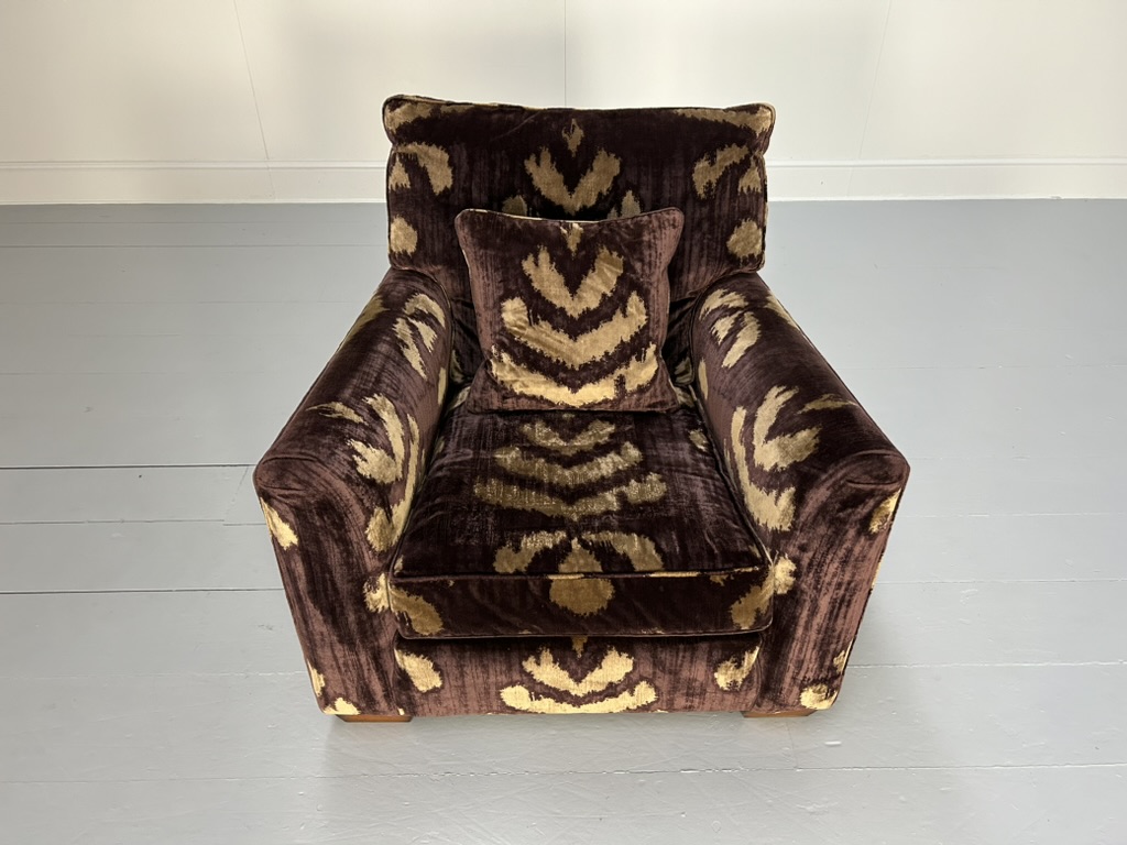 Duresta "Mandalay" Sofa & 2 Armchair Suite - In Aubergine & Gold Velvet - Image 19