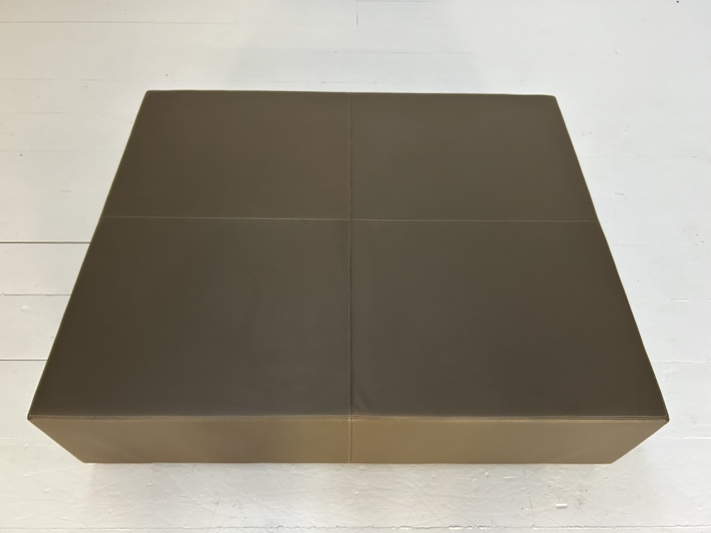Christian Liaigre "Galet" Large Coffee Table Ottoman Footstool - In Brown Leather - Image 7