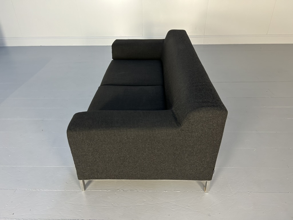 Zanotta "Greg" 2.5-Seat Sofa - In Dark Grey Wool - Image 9
