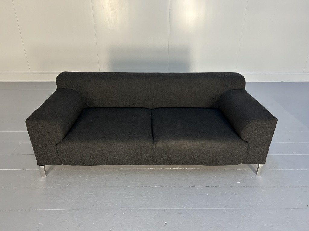 Zanotta "Greg" 2.5-Seat Sofa - In Dark Grey Wool - Image 7