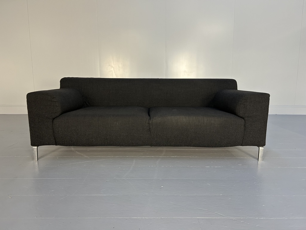 Zanotta "Greg" 2.5-Seat Sofa - In Dark Grey Wool - Image 3