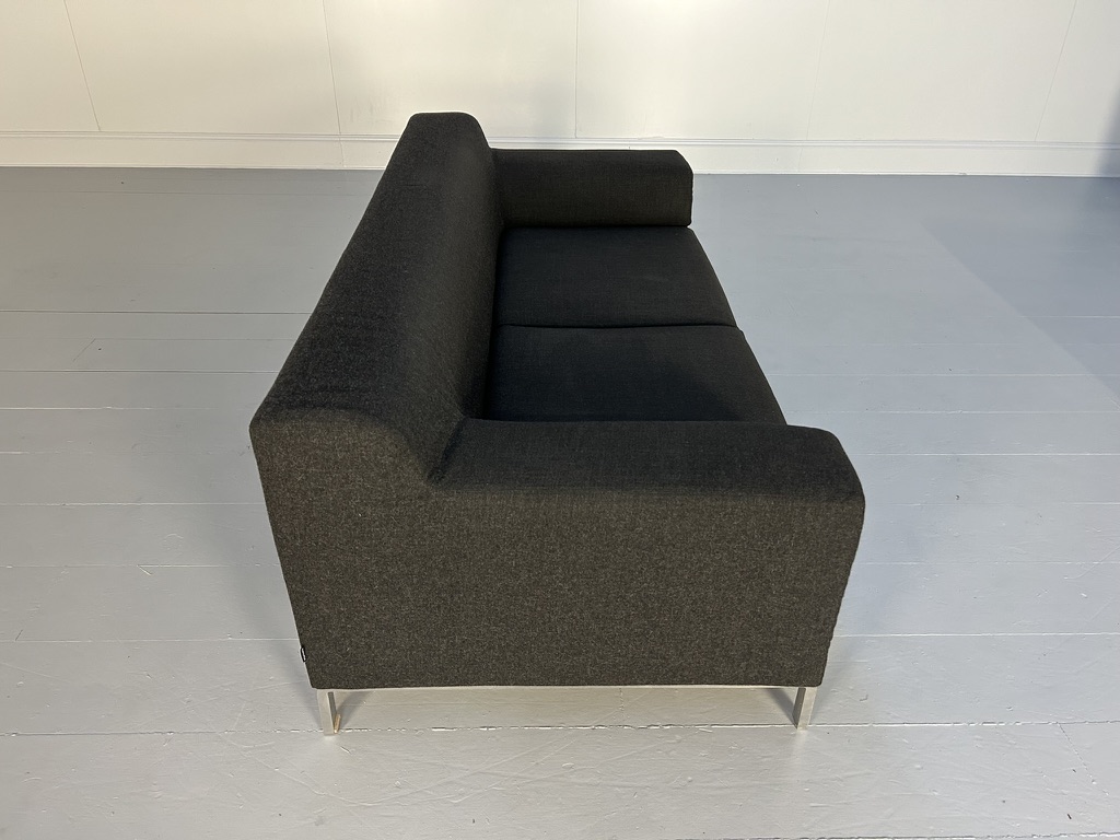 Zanotta "Greg" 2.5-Seat Sofa - In Dark Grey Wool - Image 8