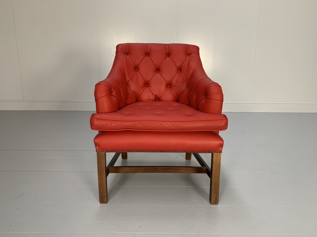 George Smith "Georgian" Leather Armchair - In Vintaged Red Leather