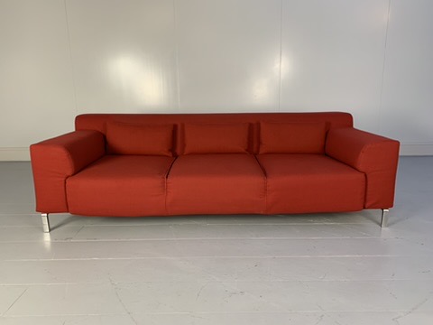 Zanotta "Greg" 3-Seat Sofa - In Red Alpaca Wool