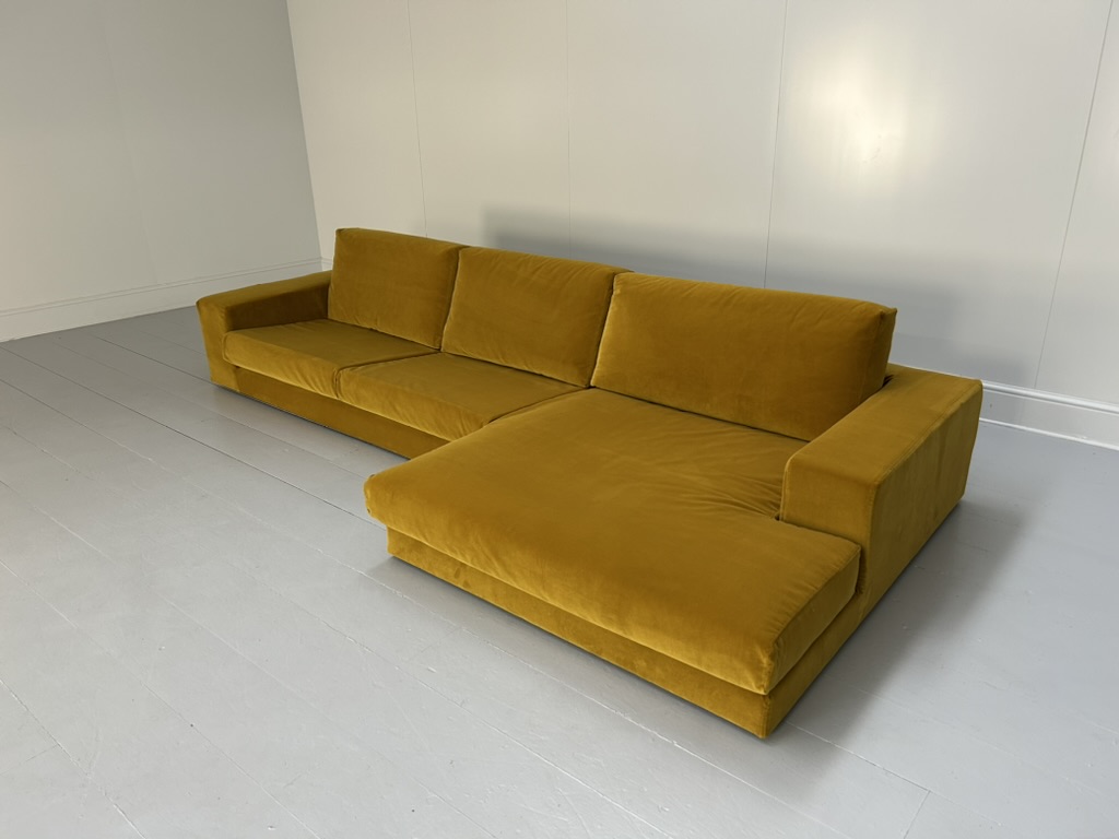 Arketipo "Best" 4-Seat L-Shape Sectional Sofa - In Mustard Yellow Velvet