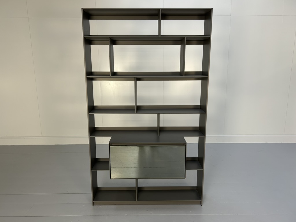 B&B Italia "Flat C" Bookcase Display Unit - In Dark Grey Painted Metal