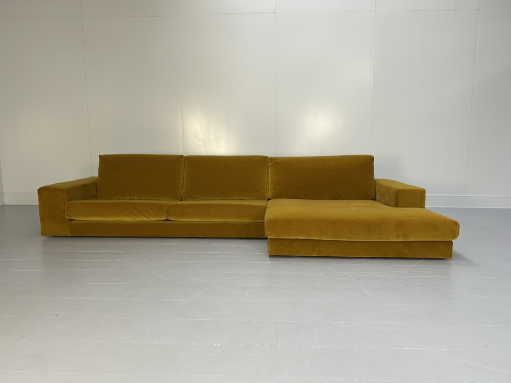 Arketipo "Best" 4-Seat L-Shape Sectional Sofa - In Mustard Yellow Velvet - Image 5