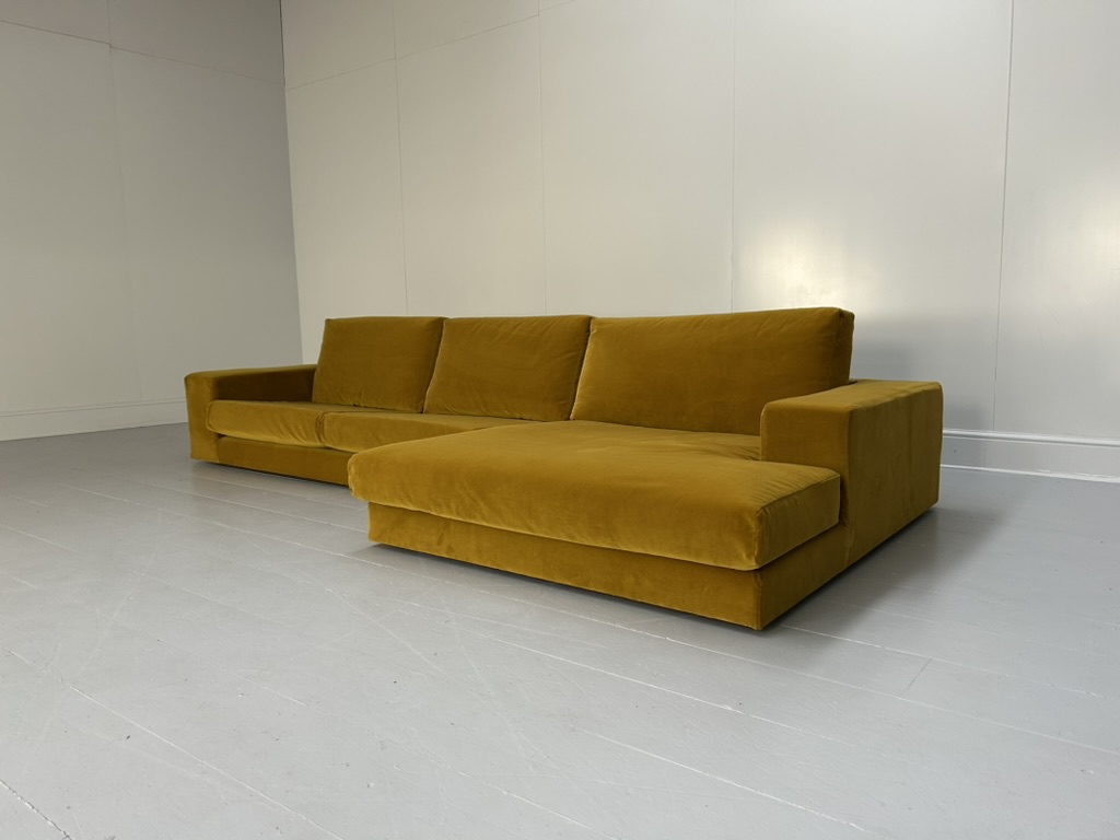Arketipo "Best" 4-Seat L-Shape Sectional Sofa - In Mustard Yellow Velvet - Image 4