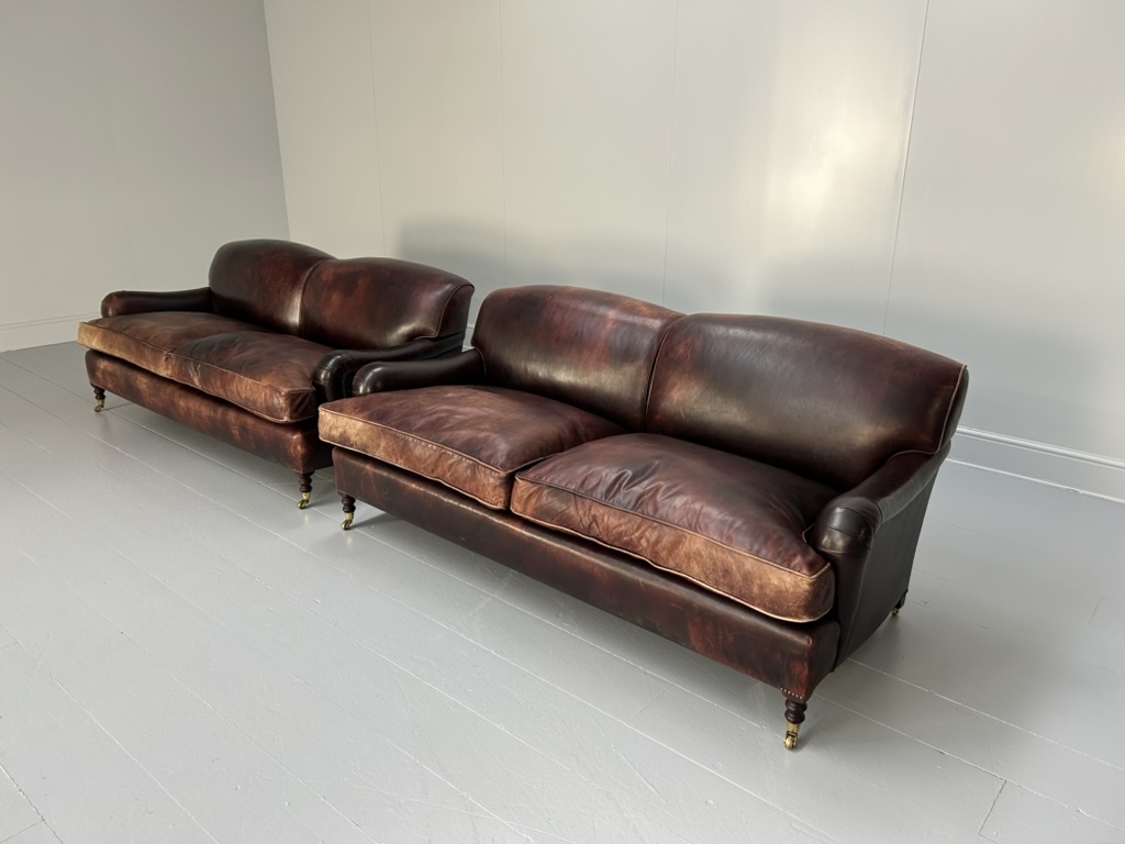 Pair of George Smith "Signature" 2.5-Seat Sofas - In Oxblood Leather - Image 4