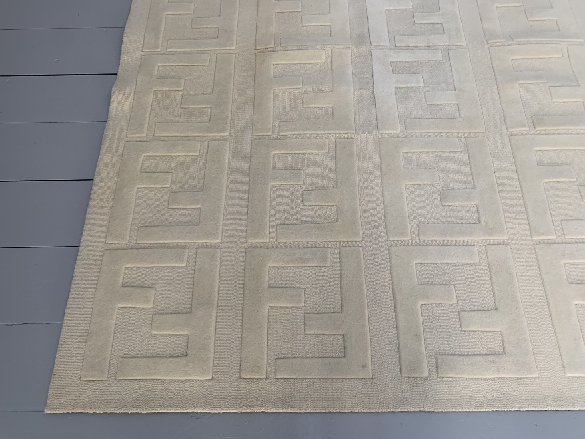 Fendi Casa "Motif" Square Rug - In Ivory Wool - Image 8