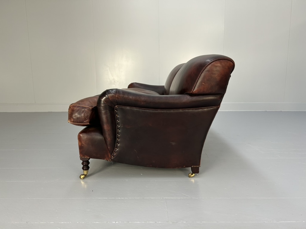 George Smith "Signature" 2.5-Seat Sofa - In Oxblood Leather - Image 5