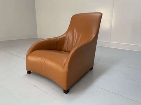 B&B Italia "Maxalto Kalos 9750" Armchair - In Tan Brown "Alfa" Leather