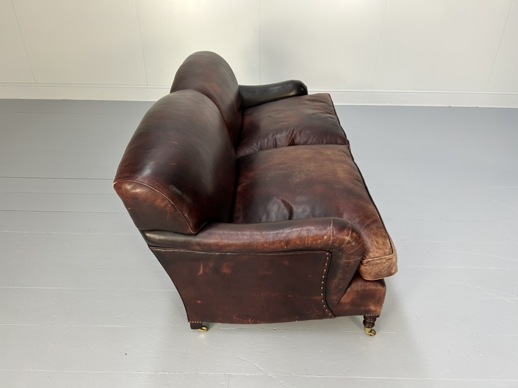 George Smith "Signature" 2.5-Seat Sofa - In Oxblood Leather - Image 8