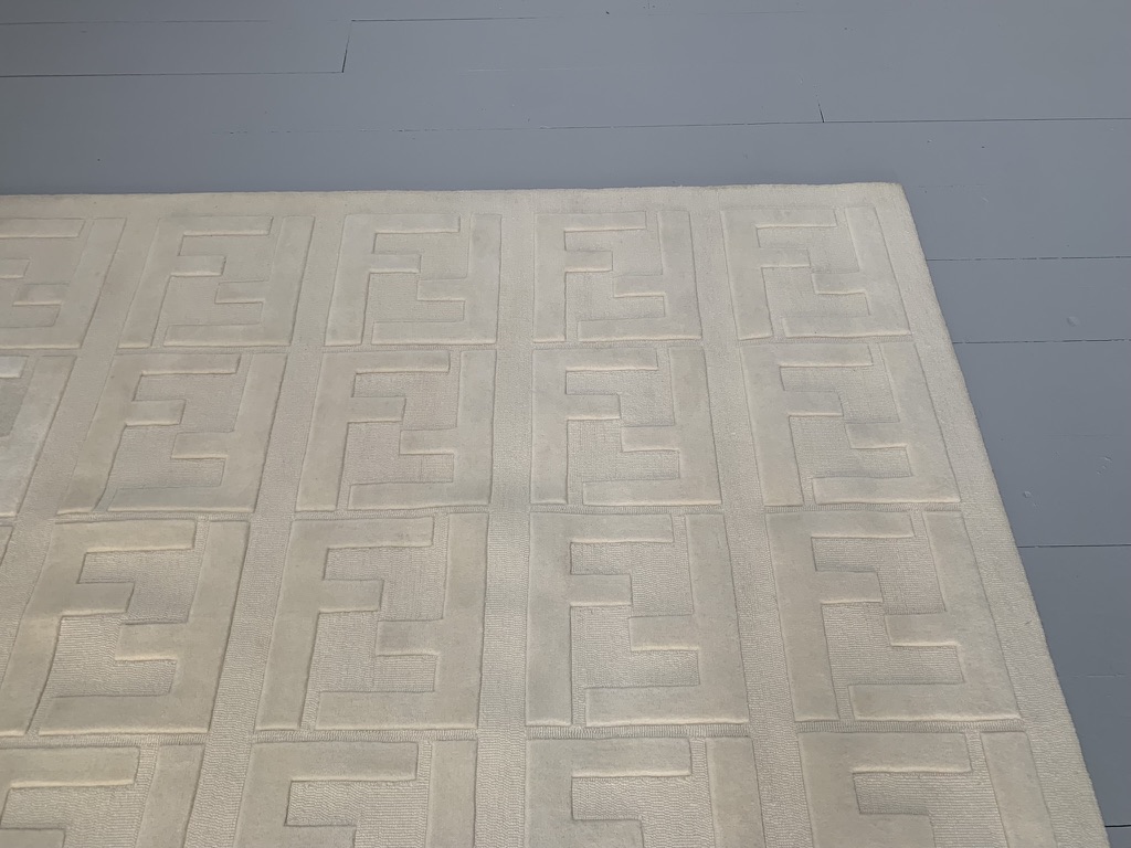 Fendi Casa "Motif" Square Rug - In Ivory Wool - Image 7