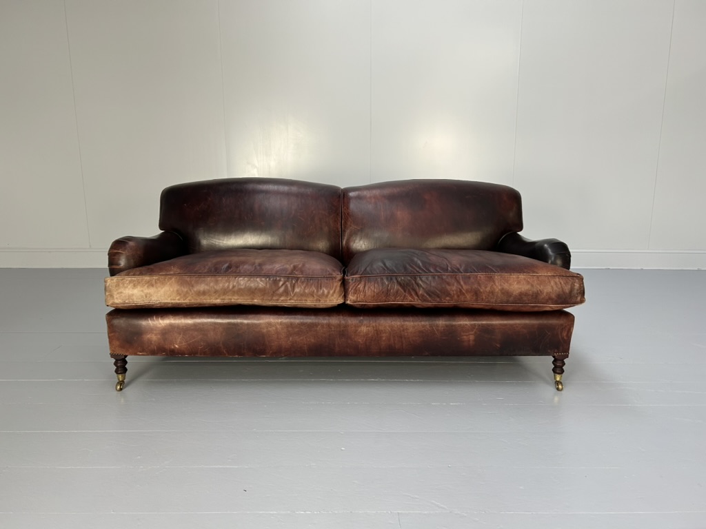 George Smith "Signature" 2.5-Seat Sofa - In Oxblood Leather