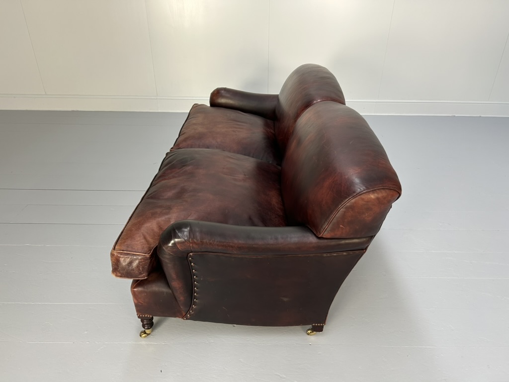 George Smith "Signature" 2.5-Seat Sofa - In Oxblood Leather - Image 9