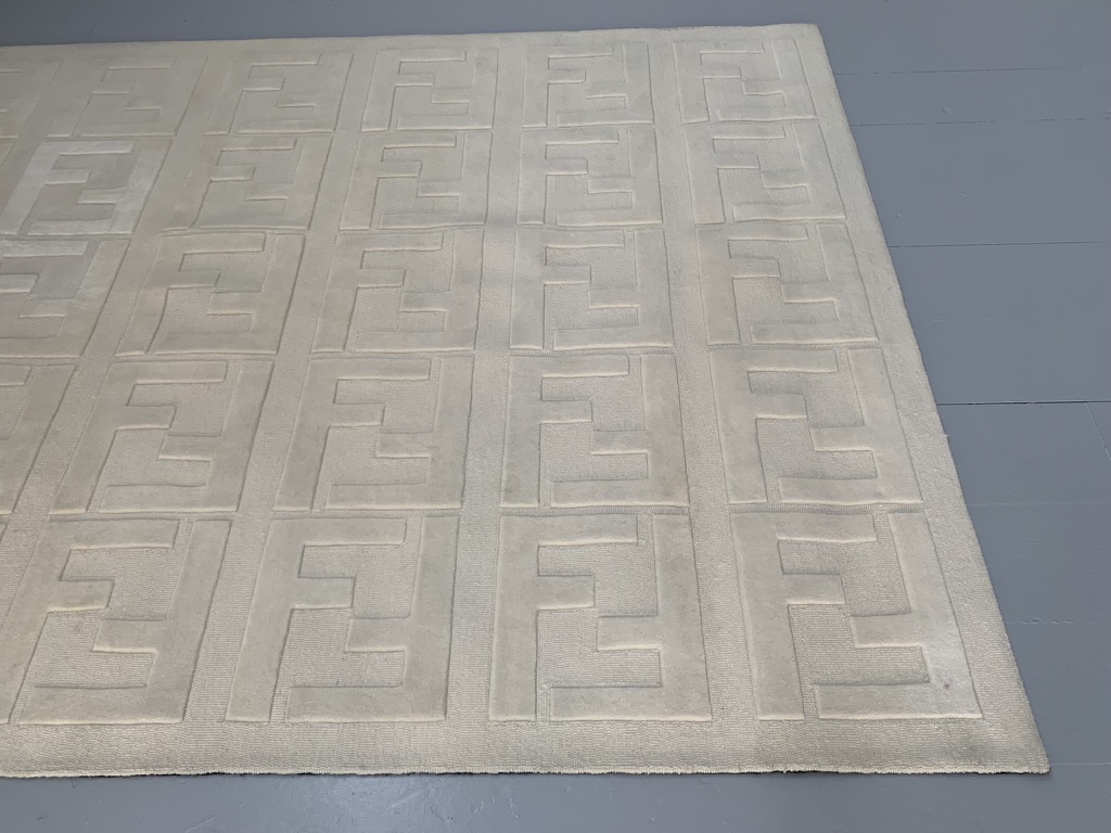 Fendi Casa "Motif" Square Rug - In Ivory Wool - Image 5