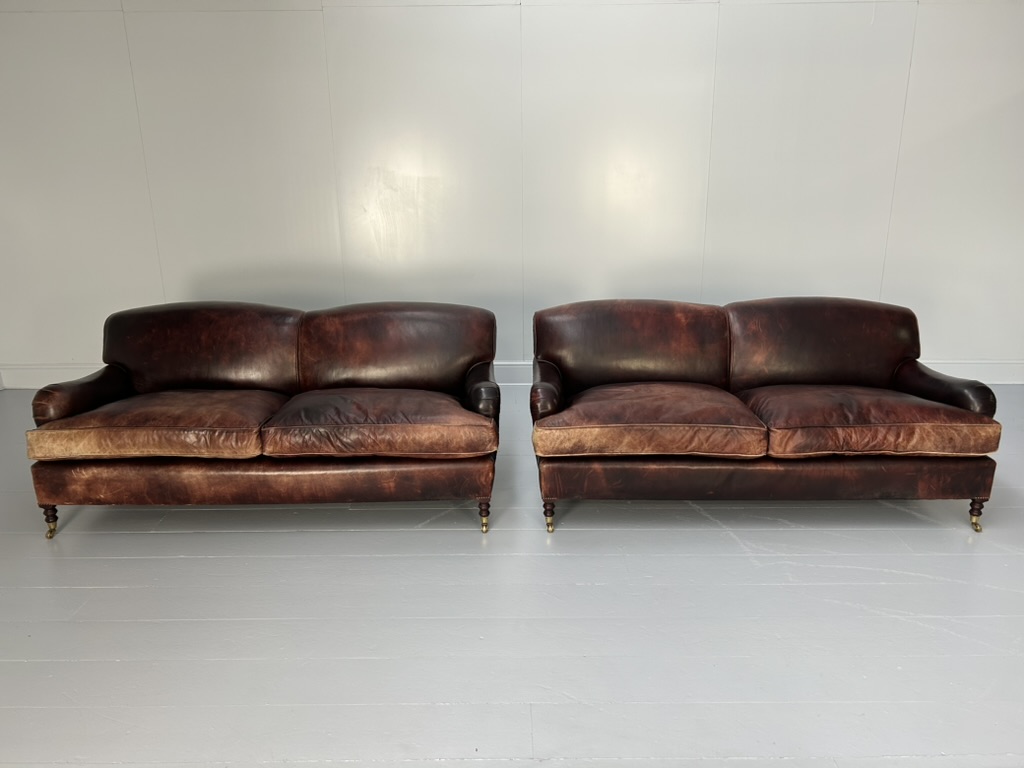Pair of George Smith "Signature" 2.5-Seat Sofas - In Oxblood Leather - Image 5