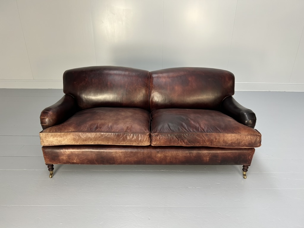 George Smith "Signature" 2.5-Seat Sofa - In Oxblood Leather - Image 7